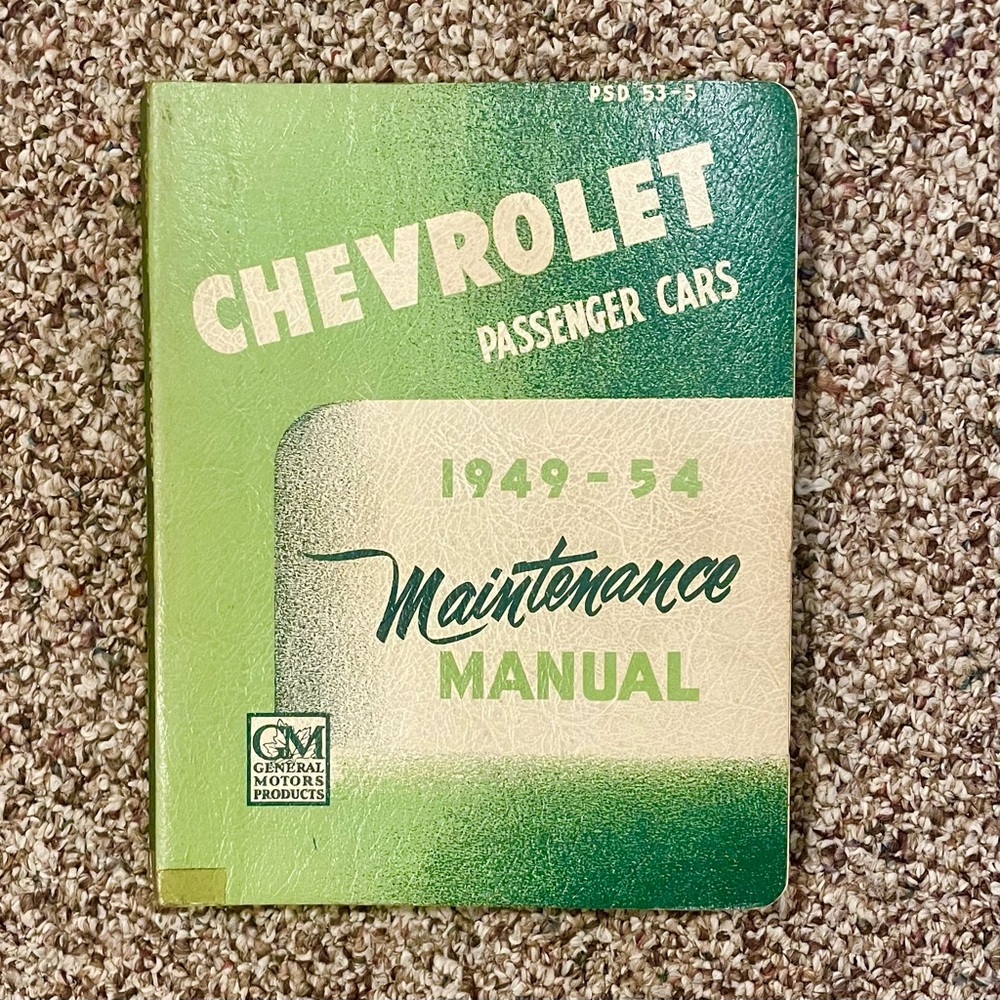 AM557 1949 1950 1951 1952 1953 1954 Chevrolet Cars Maintenance Manual PSD 53-5